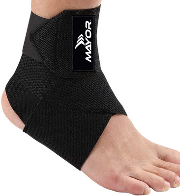 MAYOR Adjustable Ankle Brace Foot Pain Relief Compression Bandage for Men and Women Ankle Support(Black)