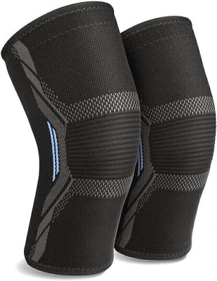 PRSTI Knee Sleeves for Running Jogging Gym Squats | 4 Way Compression Knee Sleeves Knee Support(Black)