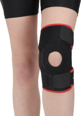 TDM FITNESS Knee Cap Support belt brace for Knee Pain Relief Open Patella Red,Black Knee Support(Black)