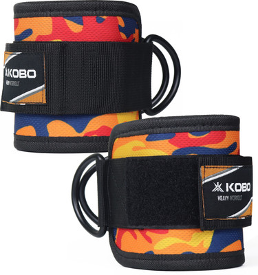 KOBO Ankle Straps with Metal D-Rings for Cable Machine, Kickbacks and Glutes Workouts Ankle Support