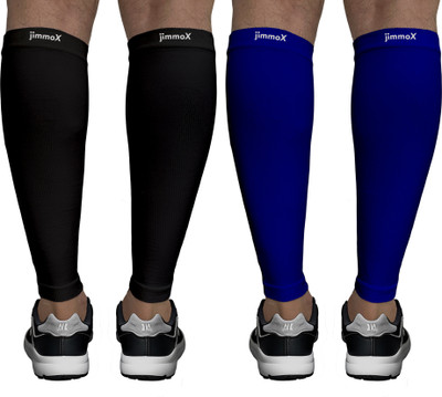 Jimmox Calf Compression Sleeves Shin Splint Support Calf Pain Relief Knee Support(Black, Blue)