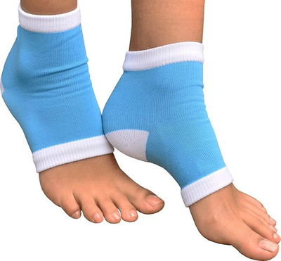 Ezyfit EZY040 Moisturizing Gel Heel Socks with Open Toe Botanical Gel Pad Heel Support(Blue)