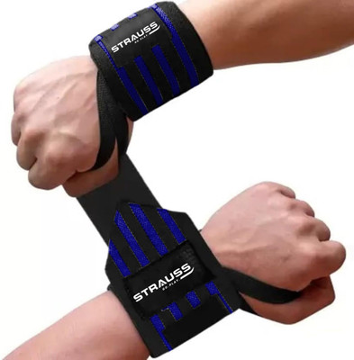 Strauss Wl Cotton Wrist Band |Wrist Wrap with Thumb Loop for Gym, Weight Lifting&Workout Wrist Support(Blue)