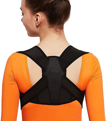 Ragvian Clavicle Brace belt Back, Shoulded Pain Relief Support Posture Corrector(Black)
