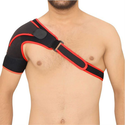 NIVIA Performance Adjustable Shoulder Support Shoulder Brace for Pain Relief Shoulder Support(Black, Red)