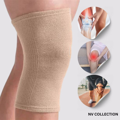 NV COLLECTION Brown Knee Compression Sleeve for Workout Recovery Knee Support
