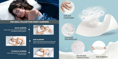 RUSHABH ENTERPRISE Memory Foam Toons & Characters Sleeping Pillow Pack of 1(White)