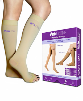 Vein Care Compression Stocking for Varicose Vein & DVT - Below Knee Knee Support(Beige)