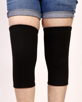 Ragvian Stretchable Knee Cap Brace for Joint Pain Relief, Compression (BLACK) (PAIR) Knee Support(Black)