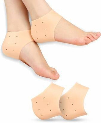CTIYACART Half Length Moisturizing Heel Cracks Silicon Gel Heel Foot Socks Pad Support Heel Support(Beige)