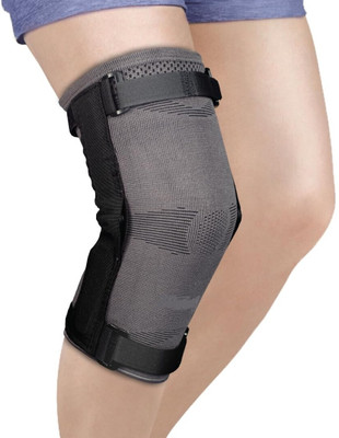 EXCLIQ Hinged Knee Cap | Supports the Knee joint with mediolateral hinges,XL Knee Support(Grey)