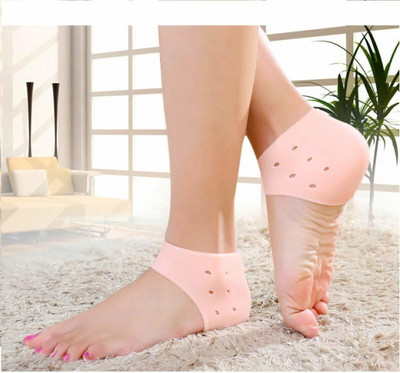 DHEER Anti heel crack set socks pain foot gel relief Heel Support