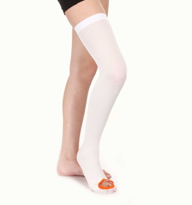 SAMSON Anti Embolism Stockings/DVT Thigh High AG (Pair) S Knee Support(White)