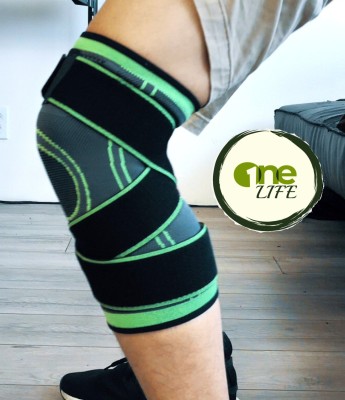 OneLife 3D KNEE CAP/SLEEVES WITH STRAP (1 PIECE) FOR MEN & WOMEN Knee Support(Green)