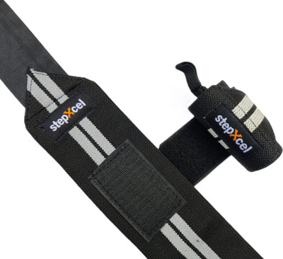 stepXcel Premium Weight Lifting, with Thumb Loop Strap for Gym (Grey/Black) Hand Support(Grey)