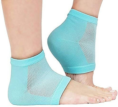 VRTREND Silicone Gel Heel Socks For Dry Hard Cracked Heels Repair Heel Support(Blue)
