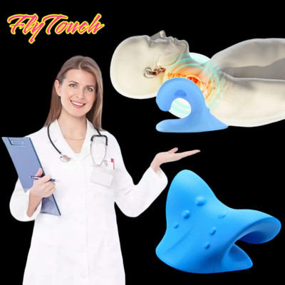 FlyTouch Neck And Shoulder Relaxer Cervical Traction Device Chiropractic Pillow Cervical Pillow