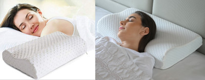 KITCHENNOVATE Memory Foam Abstract Sleeping Pillow Pack of 1(White)