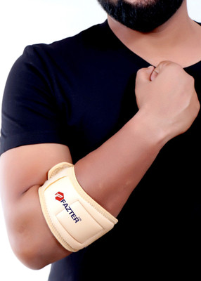 FAZTTER Extreme Tennis Elbow Support With Compression Pad For Elbow Injuries (Free Size) Elbow Support(Beige)