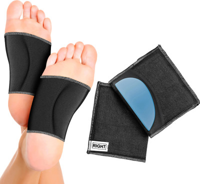 HOSPIKART Gel Arch Support Sleeves for Plantar Fasciitis Support for Men & Women (1 Pair) Foot Support(Black)