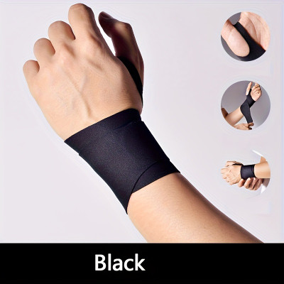 Bwogue 2Pcs Gym Hand Grip Wristband, Stretchy Wrist Support Brace Carpal Tunnel Injury Wrist Support(Black)