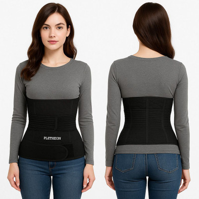PLETHEON Postpartum Maternity belly band Back & Abdomen Support Abdominal Belt(Black)