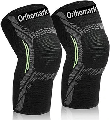 OrthoMark 3D Knee Brace for Sports | Gym | Running & Relief from Knee Pain For Men & Women Knee Support(Green)