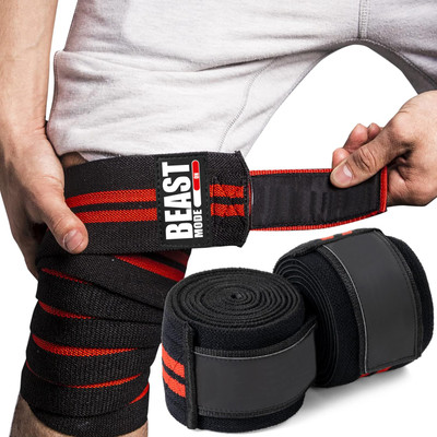 STEIGEN FITNESS beast mode knee wraps for squats, knee supporter for gym Knee Support(Black)