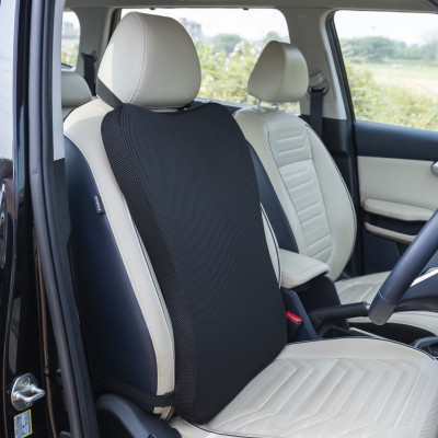 FOVERA Car Memory Foam Back Rest Cushion, Car Seat Back Pillow with Ergonomic Design Back / Lumbar Support(Black)