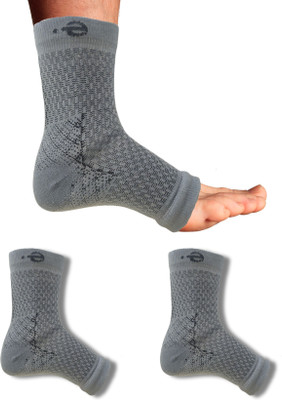 ecosync Bamboo Cotton Ankle Pain Relief Socks for Men & Women, Compression Socks Foot Ankle Support(Grey)