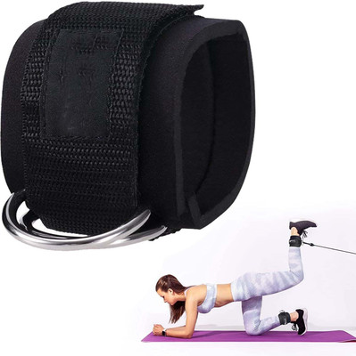 GymWar Ankle Straps for Kickbacks Men Women 1 Pair Adjustable Comfort Gym Ankle Straps Ankle Support(Black)