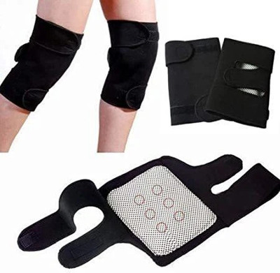 Fyoli HOT KNEE BELT for Pain Relief Heating Pad Knee Support Knee Knee Support (Black) Knee Support(Black)
