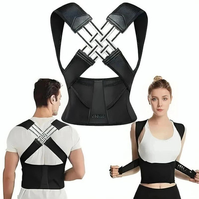 Clinic Care Posture Corrector Belt | Back Straightener Brace For Spine | Clavicle Support Posture Corrector(Black)