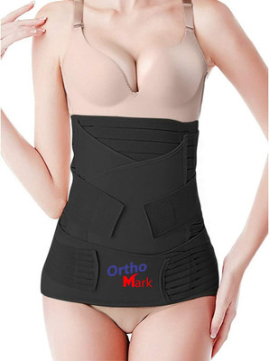 OrthoMark 3 in 1 Abdominal belt after C Section delivery Size Medium (34-40) Inch Abdominal Belt(Black)