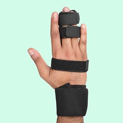 Soulvinee Finger Splint Adjustable Full Hand and Wrist Brace Support Hand Support Hand Support(Black)