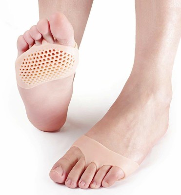 MERCEHIVE New Soft Silicon Gel Half Toe Sleeve Forefoot Pads Foot Support(Beige)