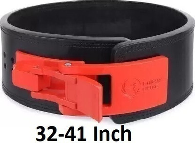 GRIFFIN GEARS Powerlifting Lever Red Buckle With Black Power 13MM Heavy Duty(Medium 32-40) Weight Lifting Belt