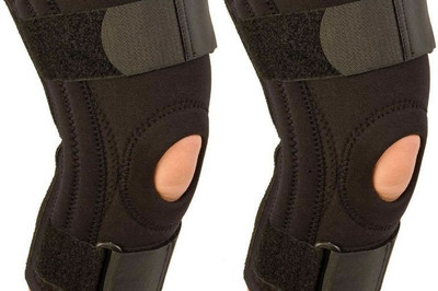 KUDIZE Functional Knee Stabilizer Knee Support muscle Joint Protection (1 Pair / 2 Pcs) Knee Support(Black)