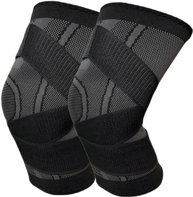Shopeleven Knee Support Sleeves, Workout Gym Workouts, Weightlifting Support Training Gear Knee Support(Black)