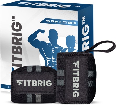 FITBRIG Elastic Weightlifting Wrist Straps Breathable with Thumb Loop for Men & Women Hand Support(Grey)