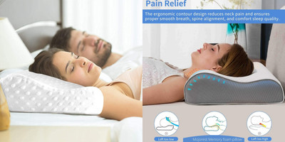RUSHABH ENTERPRISE Memory Foam Animals Sleeping Pillow Pack of 1(White)