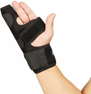 Dyna Boxer Splint with Dual-Side Rigid Support| Left/Right Hand Use Finger Support(Black)
