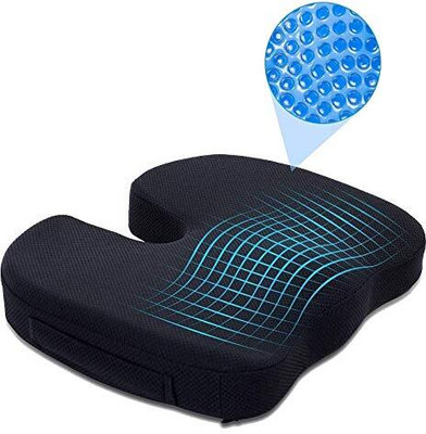 KAMALY occyx Pillow lailbone seat Cushion for sciatica, back pain relief Hip Support Back / Lumbar Support(Black, Blue)