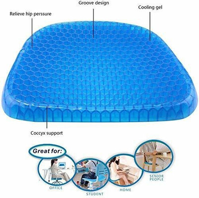 ND BROTHERS Rubber Cushion Back Support Pad Chair Pain Relief Hip Support Back / Lumbar Support(Blue)