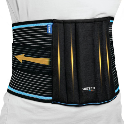 VISSCO Lumboset Belt Back Support with Double Strapping Design Relief Pain Back / Lumbar Support(Black)