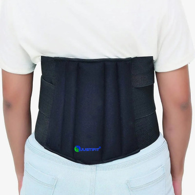 JUSTIFIT LS waist support belt back belt for men/women for back pain spine belt Abdominal Belt(Black)