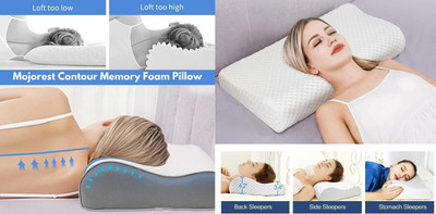 KITCHENNOVATE Memory Foam Alphanumeric Sleeping Pillow Pack of 1(White)