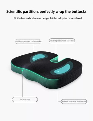 AFCYCARE Coccyx Cushion Tailbone Lower Back Support and Pain Relief for Office, Car Seats Back / Lumbar Support(Black)