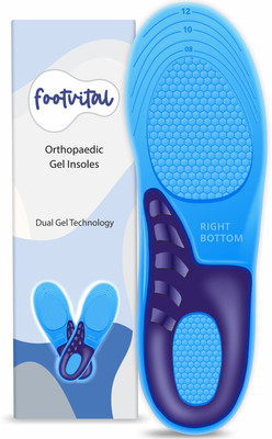 Foot Vital Orthopedic Gel Insoles | Dual Tech | All-Day Comfort | Size M Insole(Blue)
