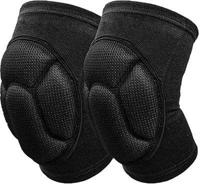 HIYARAM Anti-Slip Collision Avoidance Kneepads with Thick EVA Foam Knee Support(Black)